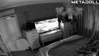 Innocent brunette mom fingers her pussy in panties voyeur cam