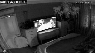 Innocent brunette mom fingers her pussy in panties voyeur cam