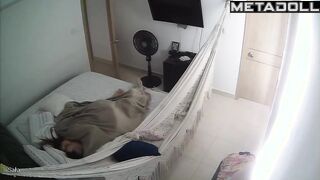 Naked American brunette step-mom fucks with an old man recording