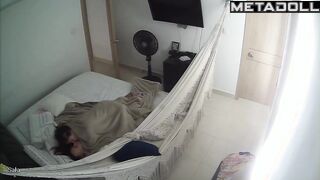 Naked American brunette step-mom fucks with an old man recording