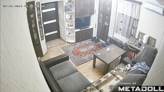 My real neighbours fuck on the couch hidden IP cam
