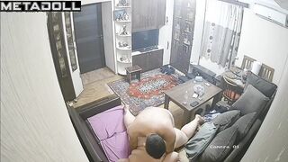 Naked American brunette wife sucks old cock and got cum hidden camera