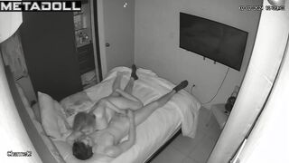 Georgeouse French brunette MILF wets the bed while fucking live