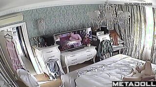 Mature Swedish brunette doctor rubs her pussy while watching celebrity porn