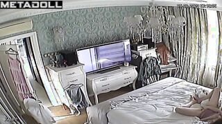 Mature Swedish brunette doctor rubs her pussy while watching celebrity porn
