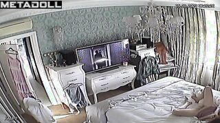 Mature Swedish brunette doctor rubs her pussy while watching celebrity porn