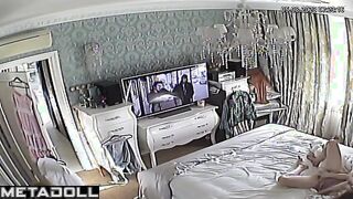Mature Swedish brunette doctor rubs her pussy while watching celebrity porn