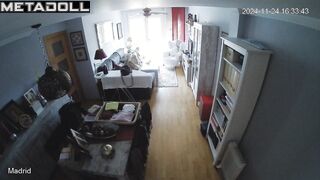 Skinny brunette mother fingers in her bed spy IP cam
