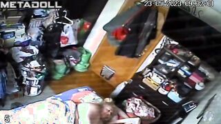 Perverse Russian blonde mature mom gets fucked while watching porn hidden IP camera