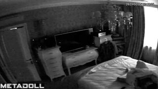 Naughty brunette mother has orgasms while watching porn voyeur cam