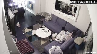 Busty girl masturbates rubbing her nipples