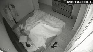 Married Latina couple fucks with lights off