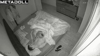 Married Latina couple fucks with lights off