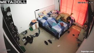 Drunk Latina couple fucks in their bed