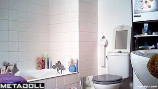French college girl takes a shower
