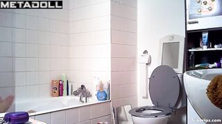 French college girl takes a shower