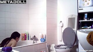 French college girl takes a shower