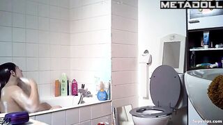 French college girl takes a shower
