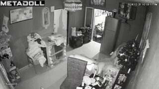 Perverse Italian brunette MILF gets fucked while watching porn spy cam
