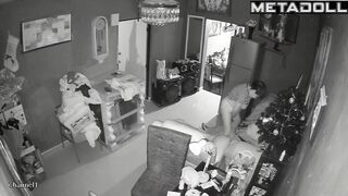 Perverse Italian brunette MILF gets fucked while watching porn spy cam