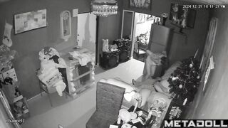 Perverse Italian brunette MILF gets fucked while watching porn spy cam