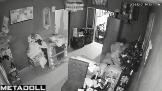 Perverse Italian brunette MILF gets fucked while watching porn spy cam