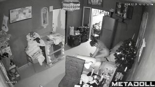 Perverse Italian brunette MILF gets fucked while watching porn spy cam