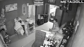 Perverse Italian brunette MILF gets fucked while watching porn spy cam