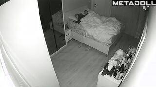 Beautiful dirty couple having sex before going to sleep hidden IP cam