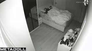 Beautiful dirty couple having sex before going to sleep hidden IP cam