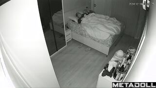Beautiful dirty couple having sex before going to sleep hidden IP cam