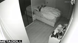 Beautiful dirty couple having sex before going to sleep hidden IP cam