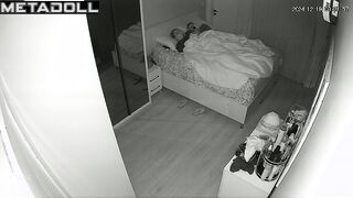 Beautiful dirty couple having sex before going to sleep hidden IP cam