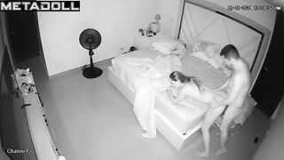 Tanned New Zealander brunette mature mom fucks her husband in her daughter’s room hidden IP cam