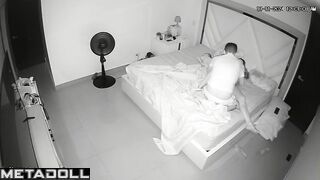 Tanned New Zealander brunette mature mom fucks her husband in her daughter’s room hidden IP cam