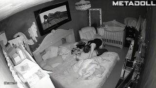 Busty Spanish brunette step-mom sex in the bedroom hidden IP cam