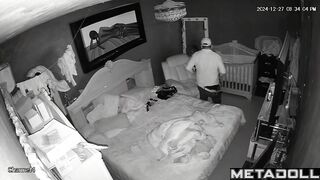 Busty Spanish brunette step-mom sex in the bedroom hidden IP cam