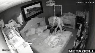 Busty Spanish brunette step-mom sex in the bedroom hidden IP cam