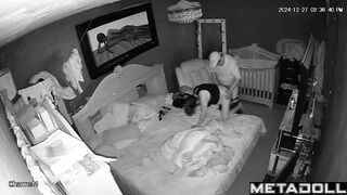 Busty Spanish brunette step-mom sex in the bedroom hidden IP cam