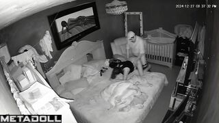 Busty Spanish brunette step-mom sex in the bedroom hidden IP cam