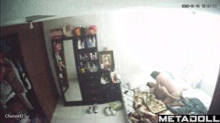 Big tits American brunette student girl gets fucked hard by her husband voyeur cam