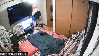 Single Belgian brunette wife forces her husband to cum voyeur cam