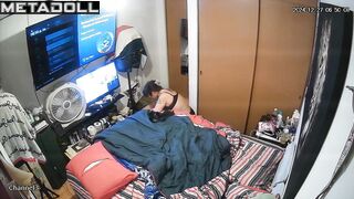 Single Belgian brunette wife forces her husband to cum voyeur cam