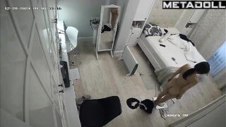 Amateur Turkish brunette belly dancer changes her new panties at home