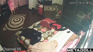 Sweet Spanish brunette Onlyfans model changes her new panties before watching porn