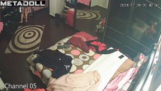 Sweet Spanish brunette Onlyfans model changes her new panties before watching porn