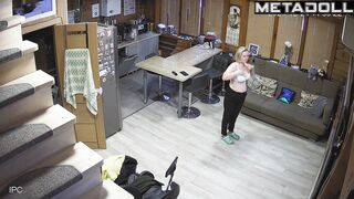 Naughty Russian blonde sex worker with big natural tits in new panties