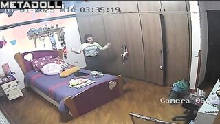 Chunky French brunette celebrity changes her panties after work