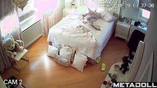 Naked teenage girl in her college room