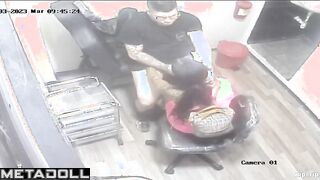 Latin girl gets fucked in a tattoo parlor